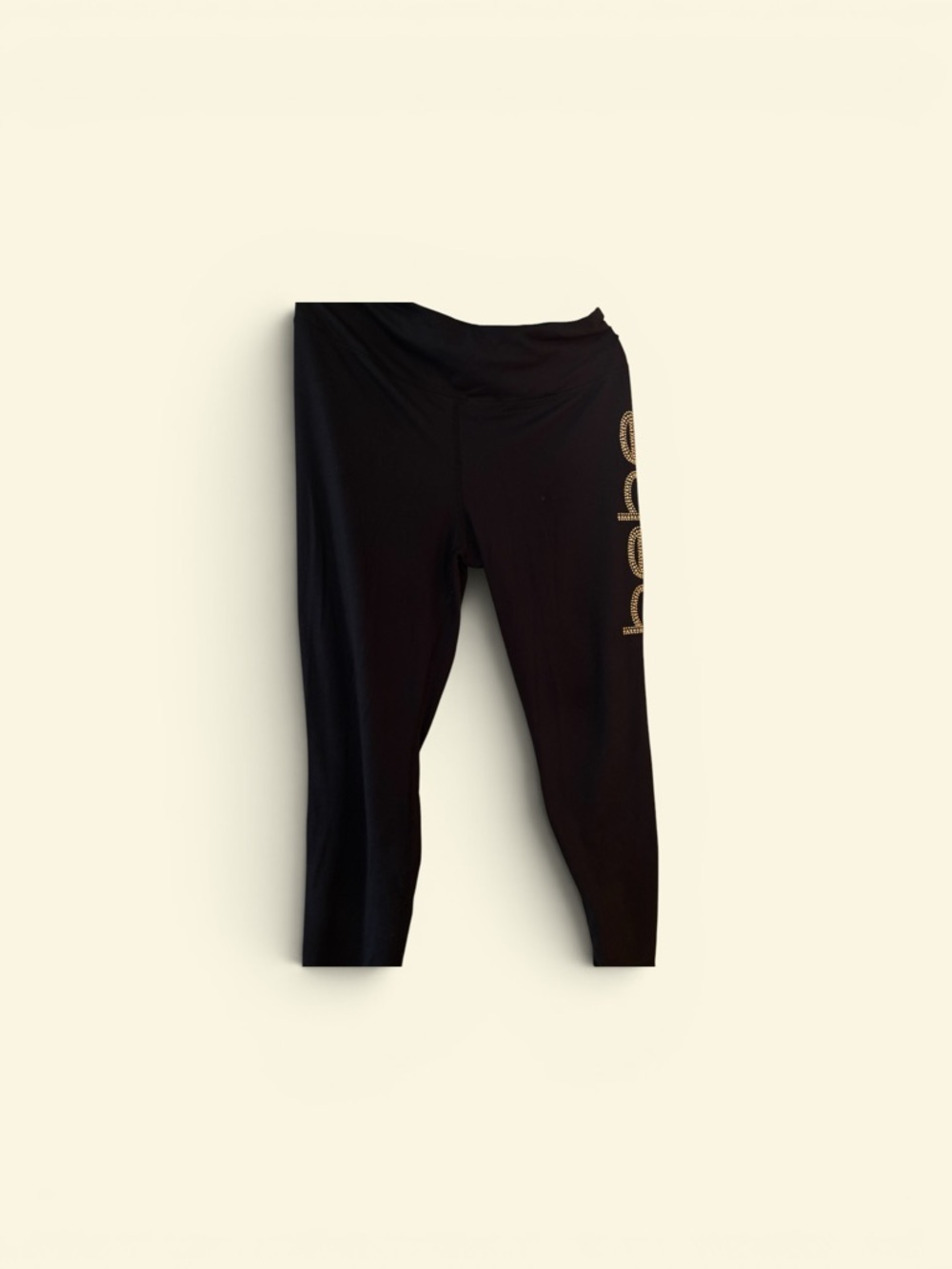 Title:
Bebe Black Leggings | Gold Logo | Stretch | Pre-Owned